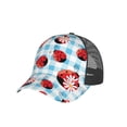 thumbnail image 7 of Disketp Flowers and Lady Bugs Print Trucker Hat Men Women - Mesh Baseball SnapBack Cap, 7 of 7
