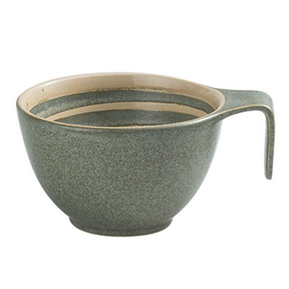 Qeeadeea Bouillon Cups, French Onion Soup Bowls With Handles, French Onion Soup Crocks Oven Safe, Microwave Soup Bowl, Soup Mug-Green350ml