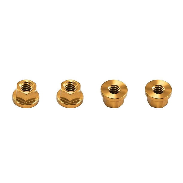 4 piezas, tuercas de rueda con brida M2 para coches RC Crawler a escala 1/30, resistentes, de repuesto y duraderas. Oro