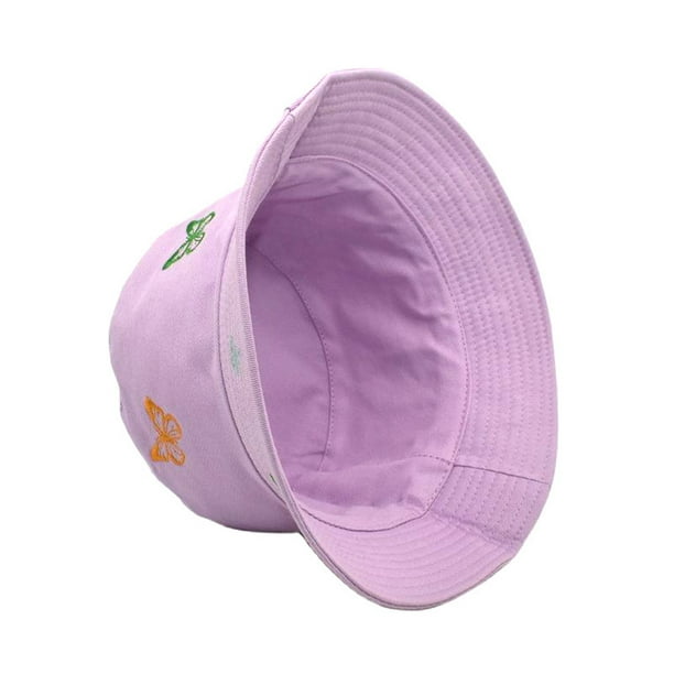 Aligament Bucket Hats Colorful Butterfly Embroidery Double Sided Fisherman  Hat Japanese Small Fresh Sunscreen Basin Hat Male Visor Hat Size One Size 