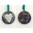 thumbnail image 1 of - Raku Médaillon Ornement - Cœur Ailé - 3 Pouces, 1 of 2