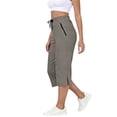 thumbnail image 2 of MLQIDK Womens Capris for Summer Elastic Waist Crop Capri Pants Knee Length Capris Pedal Pushers with Pockets Light Gray 2XL, 2 of 6