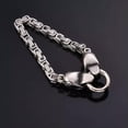 thumbnail image 3 of GKNET 6mm Men's Stainless Steel King Chain Punk Skull Byzantine Bracelets Link Chain, 3 of 6