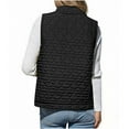thumbnail image 6 of Cropped Puffer Vest Women Lightweight Quilted Stand Collar Sleeveless Jackets Womens Vest Fall Winter Button Zip Up Coat Vest For Women, 6 of 9