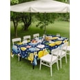 thumbnail image 4 of Outdoor Tablecloth with Umbrella Hole for Patio/Picnic/Party/Camping, Coastal Waterproof Table Cloth Rectangle Table Cover Washable, Summer Lemon Flower Shell Starfish Blue (60"x 102"), 4 of 8