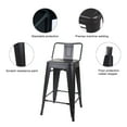 thumbnail image 5 of Leejay Black 24 inch Low Back Counter Height Metal Barstool, Set of 6, 5 of 5