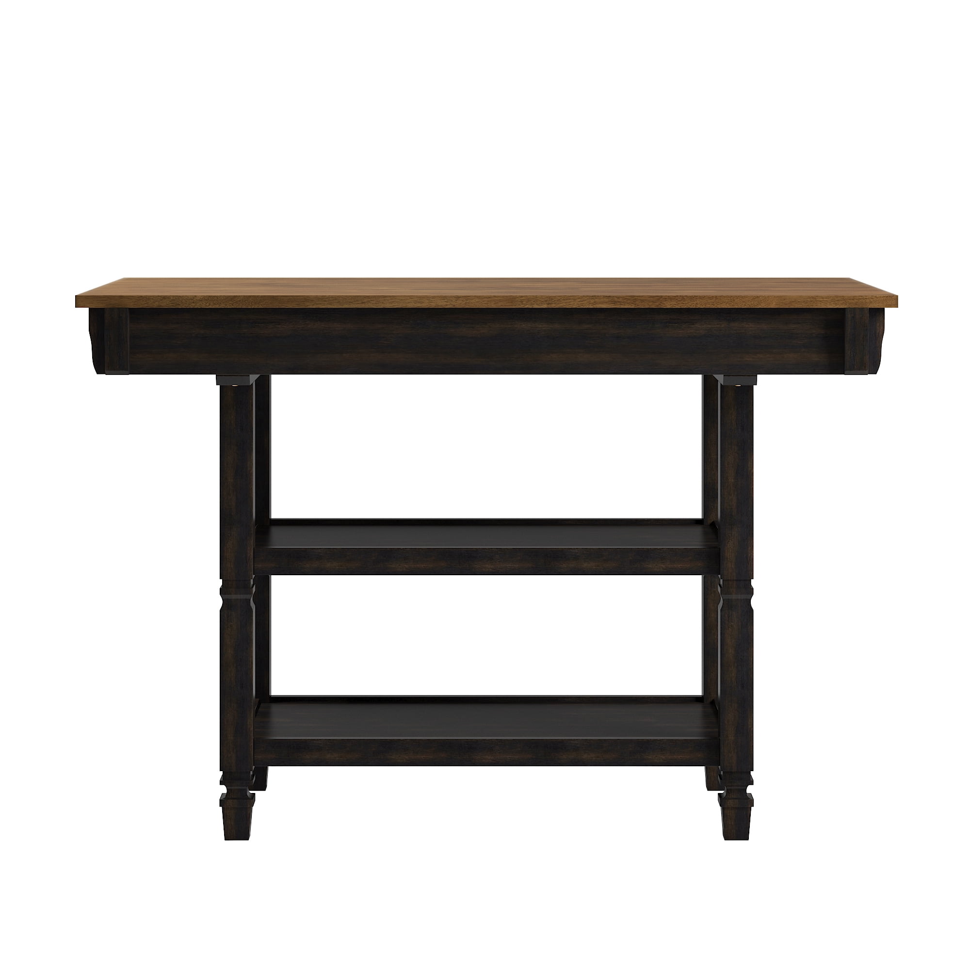 Weston Home Nora Kitchen Island with 2 Drawers and 2 Shelves, Antique Black