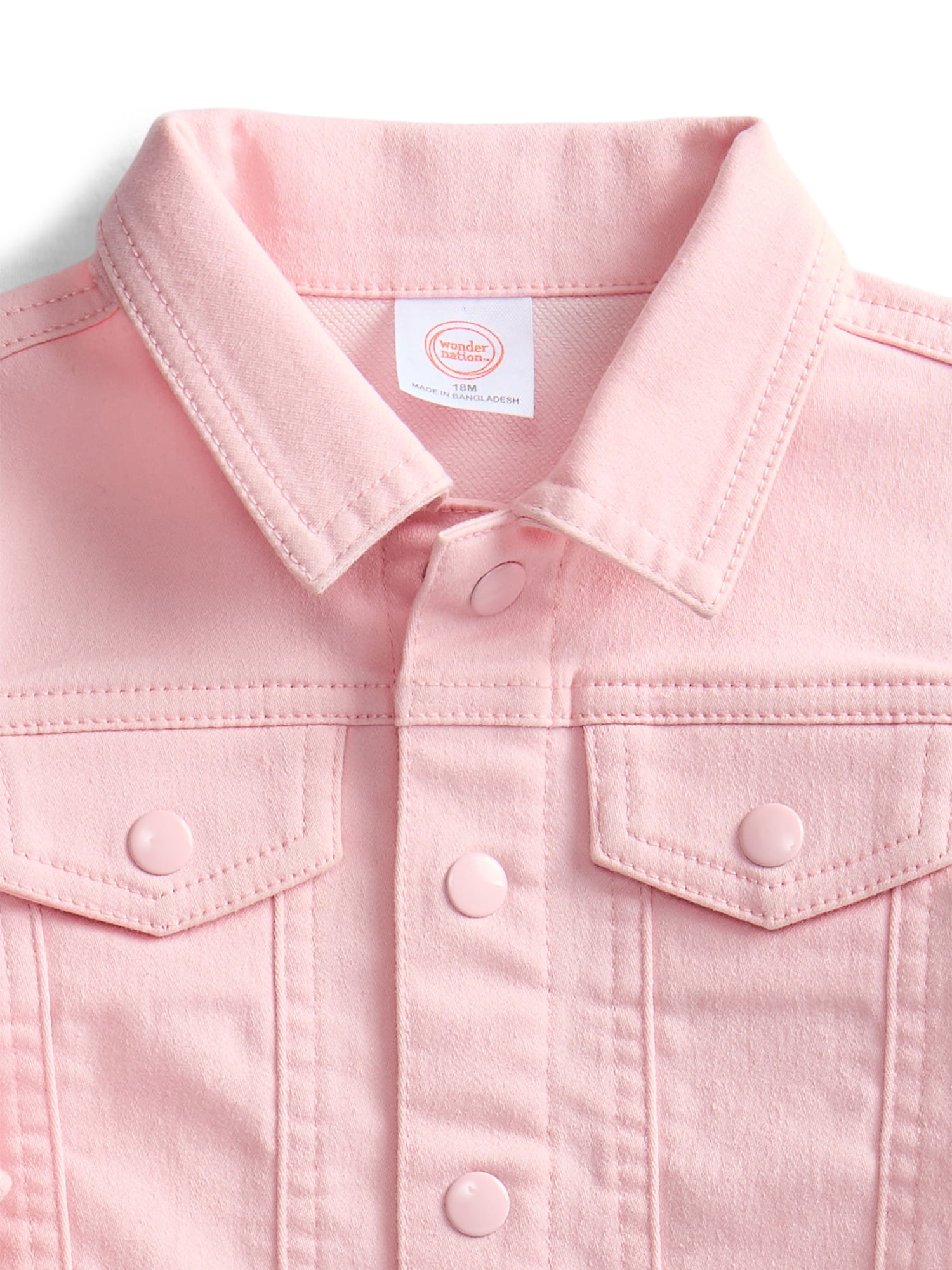 Wonder Nation Baby Girls Denim Jacket with Long Sleeves, Sizes 0/3M-24M