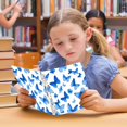 thumbnail image 6 of Wirebound Notebook Hardcover Spiral Notebooks Blue Butterfly Pattern, 60 Pages, 80 GSM, 5.7 x 8.3in, 6 of 7