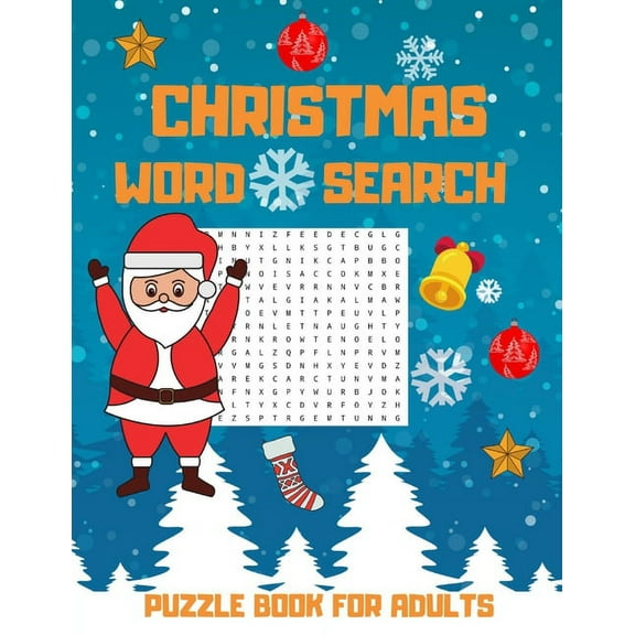Christmas Word Search Puzzle Book For Adults: Challenging Brain Exercise Games Word Search Puzzles Activity, Great Gift , (Paperback)