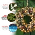 thumbnail image 5 of National Tree Company Pre-Lit Artificial Christmas Wreath, Green, Dunhill Fir, White Lights, Decorated with Pine Cones, Frosted Branches, Berry Clusters, Christmas Collection, 24 Inches, 5 of 5