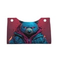 thumbnail image 4 of Lsque Neon Cyberpunk Blue Bear Printed Long Tissue Box Cover Holder, Facial Paper Organizer Dispenser,Triangle with Bottom Belt, PVC Leather Decorative Organizer, 4 of 9