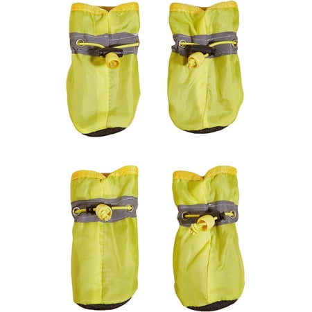 4pcs Dog Boots Dog Shoes Small Dog Puppy Shoes for Hot Pavement Summer Winter Outdoor Paw Protectors with Anti-Slip Sole Yellow S