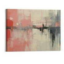 Creowell  Pink Abstract Wall Art Room Decor for Teen Girls Modern Living Room Canvas Wall Art Bedroom Pictures Office Decoration for Wall 20x16 Inch