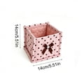 thumbnail image 3 of Dongrere Polka Dot Storage Basket Quilted Fabric Square Makeup Basket Cosmetic Organizer for Women Bathroom Use, 5.5 Inch, Pink, 3 of 7