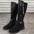 thumbnail image 4 of Yeahitch Womens Winter Boots Mid Calf Zippers Womens Winter Boots Round Toe Chunky Heel Warm Comfortable Tall Boots, 4 of 8