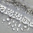 thumbnail image 3 of 1101Pcs Pure White Nail Rhinestones for Nail Art Shiny Crystal Clear White Nail Diamonds Gems Stones 3D Flat Back Multi Size Shape (White), 3 of 4