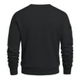 thumbnail image 6 of Men's Fleece Round Neck Pullover with Solid Color Hoodie, Casual Loose Fit for Everyday Wear, Sports, and Leisure Activities,Black,L, 6 of 6