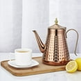thumbnail image 4 of 1.8L(60oz) Stainless Steel Hammer Patterned Teapot With Removeable Infuser,Loose leaf cover,Copper, 4 of 4