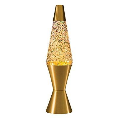 Lava Lamp 4132 Glitter With Rainbow Clear Liquid And Lava Lamp 4132 Glitter With Rainbow Clear Liquid And Gold Base 17
