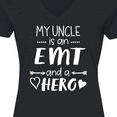 thumbnail image 4 of Inktastic My Uncle is an EMT and a Hero Women's V-Neck T-Shirt, 4 of 5