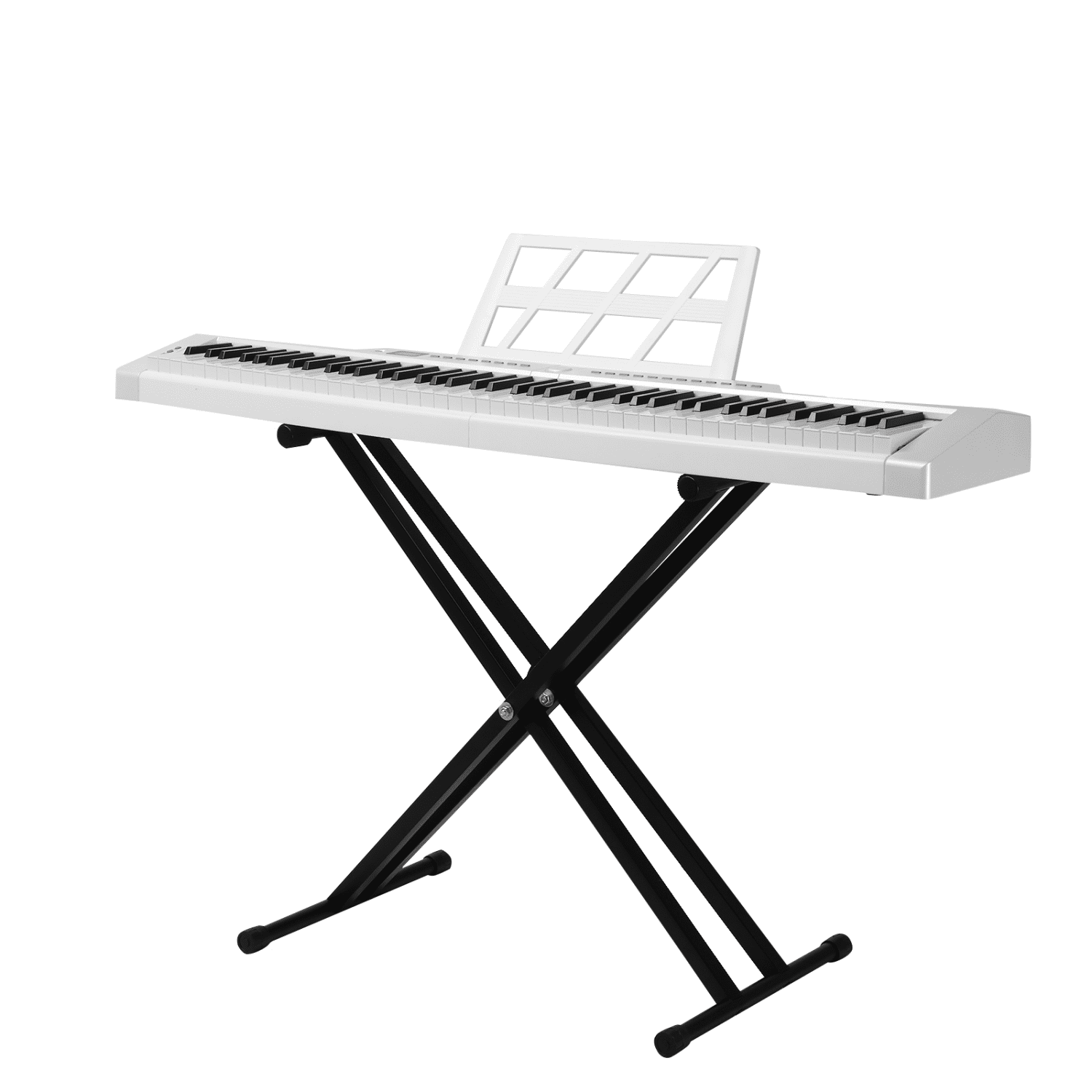 Hassch 88 Key Digital Piano Keyboard with Stand, Semi-Weighted Piano with Carrying Bag, MIDI Bluetooth, Pedal and Headphone, White