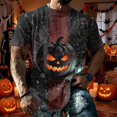 thumbnail image 5 of Fabrcox Halloween Mens&nbsp;shirts Funny Ghost Pumpkin Cat Mens T Shirts Graphic Fall Winter Festival Shirts for Men Short Sleeve Black L, 5 of 6