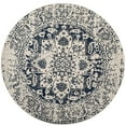 thumbnail image 5 of SAFAVIEH Madison Collection MAD603D Oriental Snowflake Medallion Distressed Non-Shedding Dining Room Entryway Foyer Living Room Bedroom Area Rug, 9' x 9' Round, Cream / Navy, 5 of 5