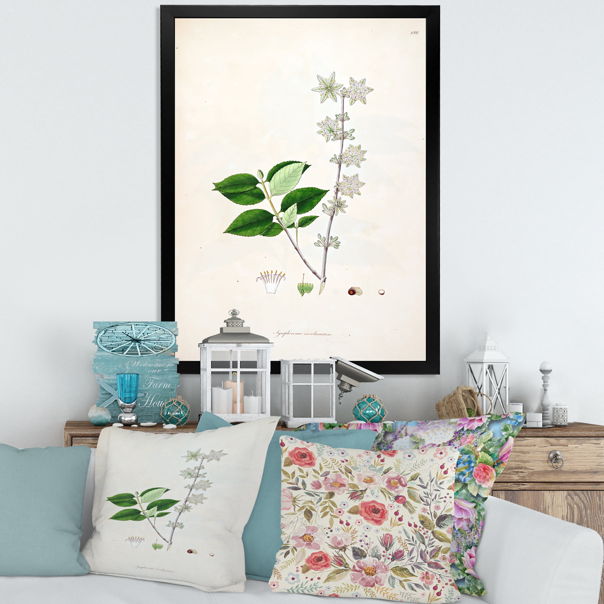 Designart 'Ancient Botanicals XV' Farmhouse Framed Art Print