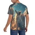 thumbnail image 2 of KLL Starry Sky Cloud Wolf for Men's Baseball Shirts,Short Sleeve Casual Shirts Button Down Shirt for Men Beach Summer Wedding Shirt-Large, 2 of 7