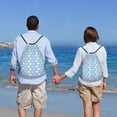 thumbnail image 6 of Drawstring Backpack, Men Ladies Waterproof Sports Backpack Gym Bag-Blue Fabric Art Pattern-Medium Size, 6 of 8