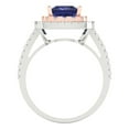 thumbnail image 4 of Clara Pucci 14K White/Rose Gold Solid Gold Tanzanite Halo Anniversary Ring for Women - 2.07 cttw Princess Cut, 4 of 8