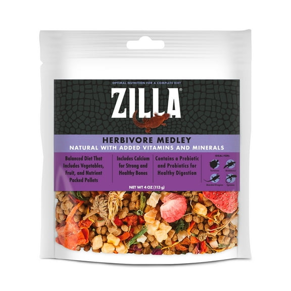 Zilla Herbivore Medley Complete Reptile Diet, 4 Ounces