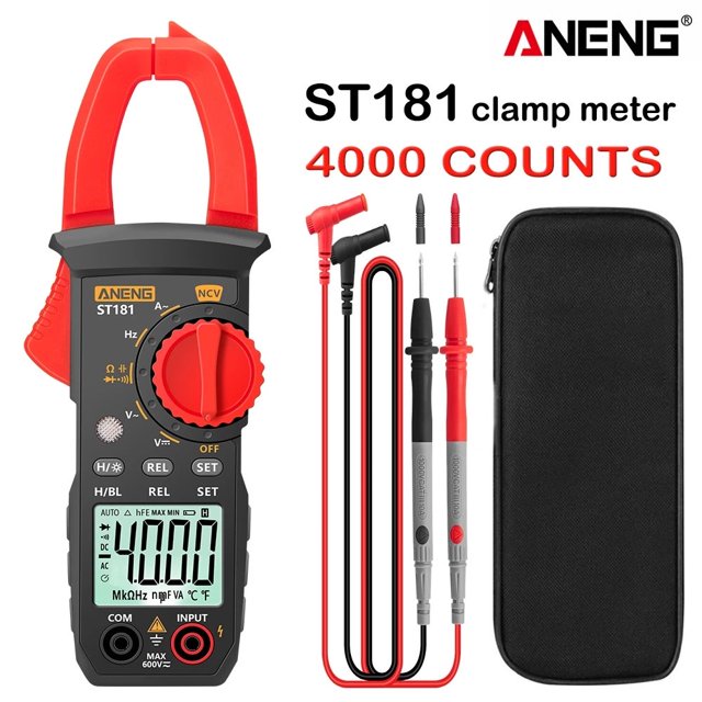 MesaSe Digital Clamp Meter Electric 4000 Counts Multimeter Auto Rang Voltage Tester Current Meter Handheld AC DC Amp Volt Ohm Meter with LCD Display Current Voltage Capacitance Resistance