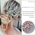 thumbnail image 4 of Bride Flower Wedding Hair Vine Crystal Bridal Hair Piece Rhinestone Party Hair Accessories Leaf Hair Jewelry Bead Headpiece for Women and Girls, 4 of 4