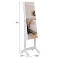 thumbnail image 7 of Cfowner Mirror Jewelry Boxes, Mirror Jewelry Storage with 4-Layer Shelf 2 Drawers, Adjustable Jewelry Safe Mirror, White, 7 of 7