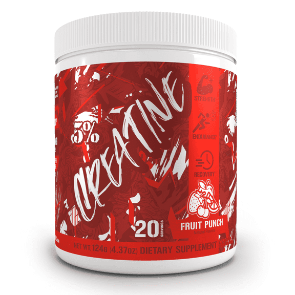 5% Nutrition Code Red Micronized Creatine | Monohydrate Powder Blend | Flavored Creatine for Power, Strength Endurance, Cellular Energy & Cognitive Health (Fruit Punch)