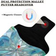 thumbnail image 3 of Haosy Blue Green Floral Stained Glass Golf Mallet Putter Cover Strong Magnetic Leather Golf Club Headcover Closure, 3 of 7