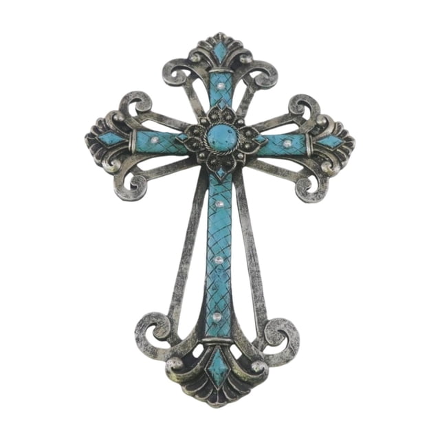 Figura de cruz de crucifijo, pieza colgante, adorno de resina, artesanía, versátil, para pared. 20 cm x 29 cm