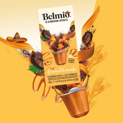 Belmio Caramel Caramba Nespresso Original compatible Aluminium Coffee Pods, 10 pods per pack, British Import (Pack of 3)