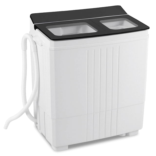Costway Portable Washing Machine, 20 lbs Compact Laundry Machine with 12 LBS Washer Gray & White
