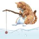 thumbnail image 1 of Sentado Pesca Pequeño Gato Ornamento Estatuilla Rium Aqua, 1 of 9