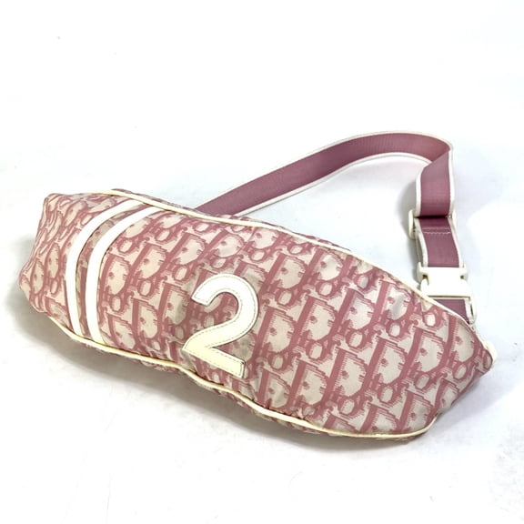 Pre-Owned CHRISTIAN DIOR Shoulder Bag waist pouch bag body bag pink White (Good)