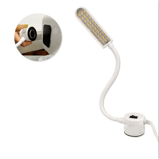 30 bombillas LED de 6500 K y 3 W, blanco frío, con base magnética y placas metálicas adhesivas para máquinas de coser y otras superficies | Lámpara LED pequeña para escritorio y banco de trabajo
