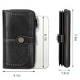 thumbnail image 5 of Women's Wallet, Women's Leather Wallet with Wristlet, Black, Large Capacity Purse with 23 Card Slots, 2 ID Windows & RFID Blocking & Phone Purse, 5 of 6