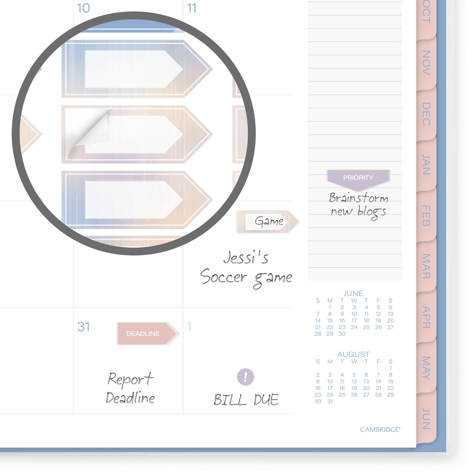 Mead Cambridge Sunlit Academic 2026-2027 Weekly Monthly Planner Large 8 12 x 11