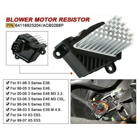 Heater Blower Motor Resistor for - E46 E39 X5 X3 1997-2006 64116923204 64116929486 64118385549