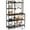 Black, variant on Costway Bakers Rack 5-Tier Coffee Bar Table with 10 S-Shaped Hooks & Power Outlets Black