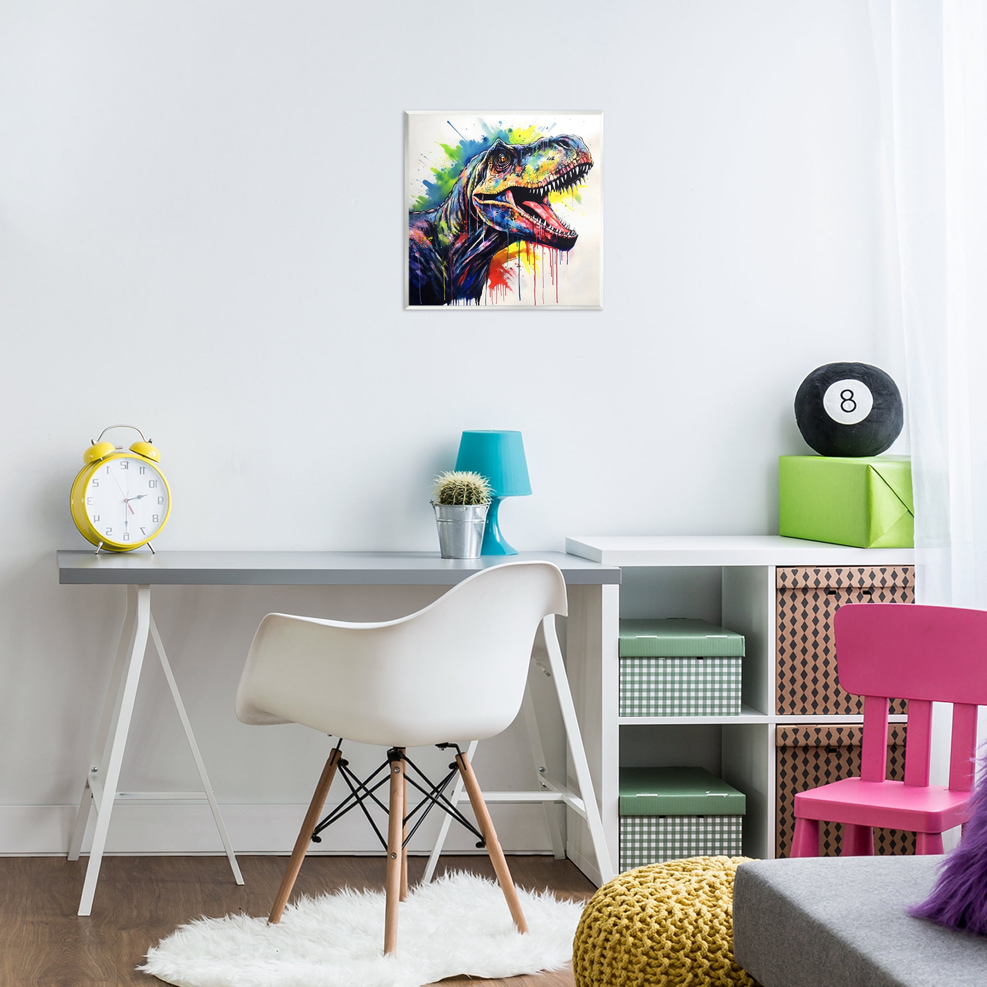 Stupell Industries Colorful T-Rex Roaring Wall Plaque Art, design by Creative Studio
