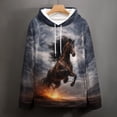 thumbnail image 5 of LAOLIUSN Novelty Horse Print Hoodie Animal 3D Pattern Sweatshirt Hooded Pullover with Pocket S-4XL, 5 of 7